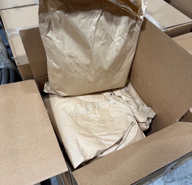 5 lb bags of Fortress fiber in a shipping box