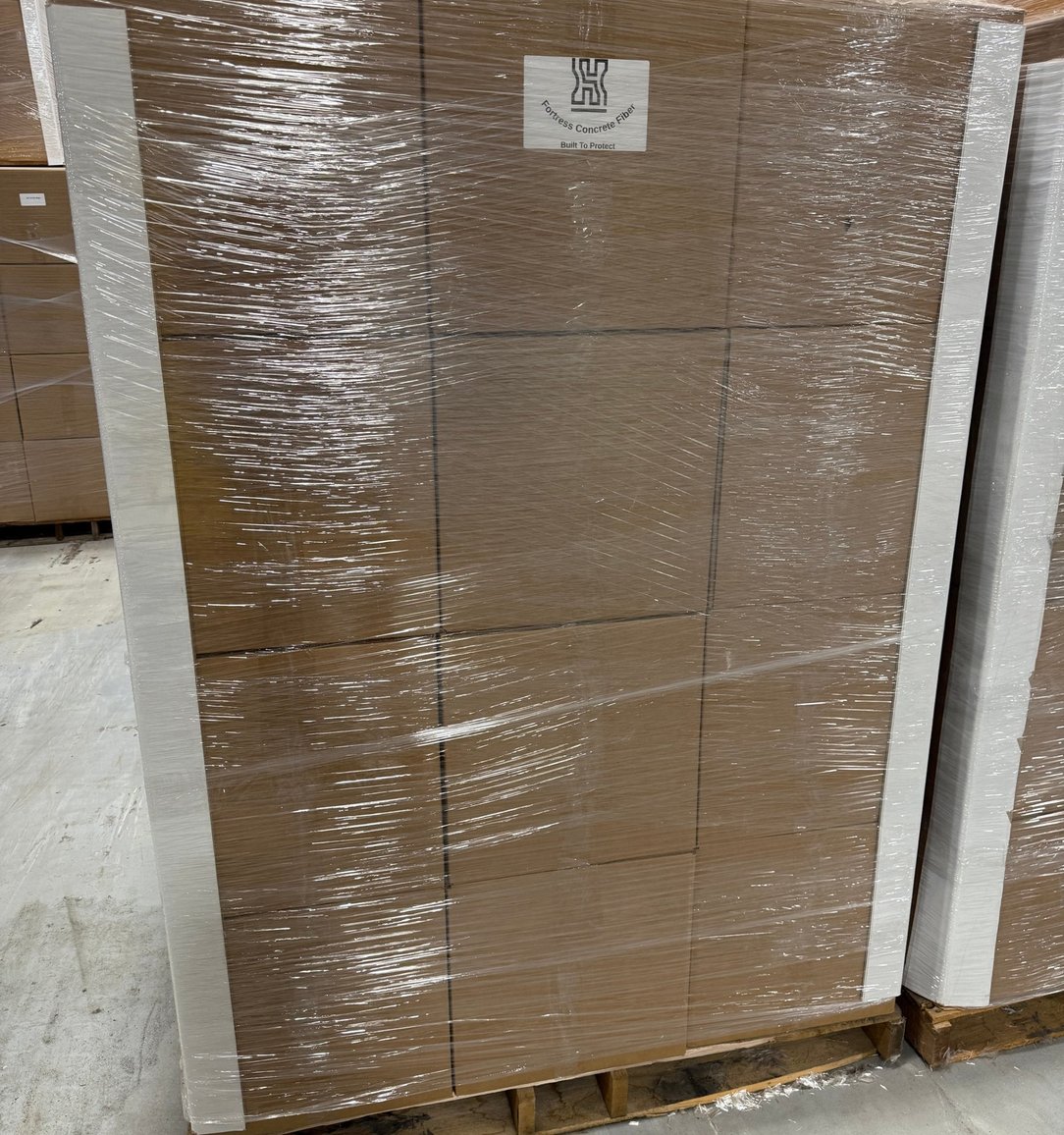 A pallet of Fortress Concrete Fiber
